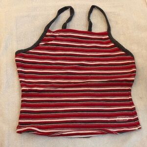 Reebok Striped Red and Gray Camisole